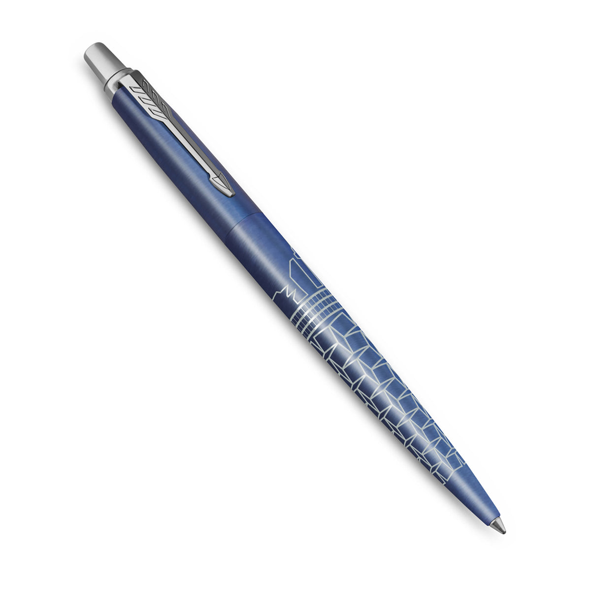 Parker Jotter SE Global Icons Ballpoint Pen Seoul Blue Lacquer and Chrome Trim Medium Tip