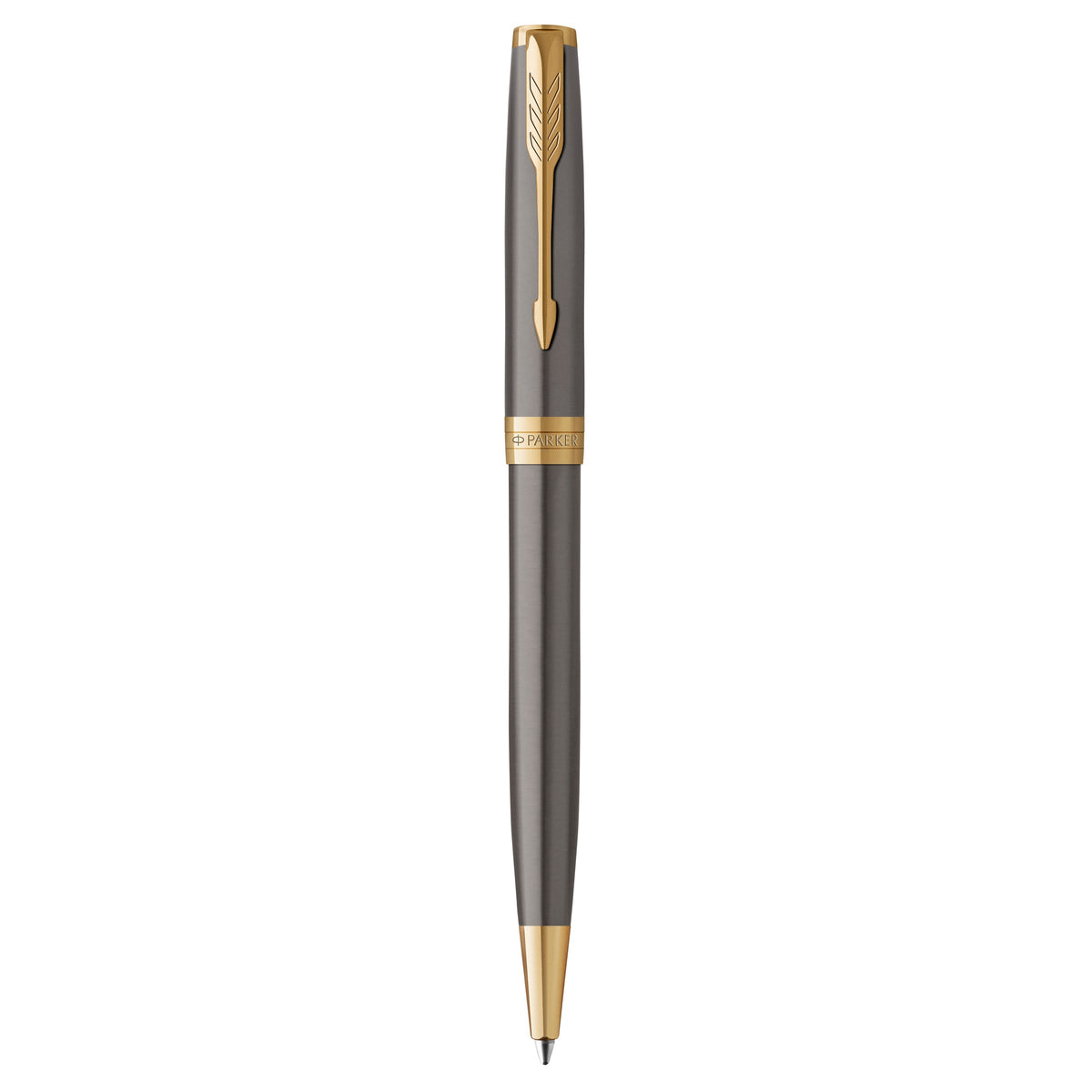 Parker Sonnet Ballpoint Pen Grey Lacquer and Gold Trim Medium Tip