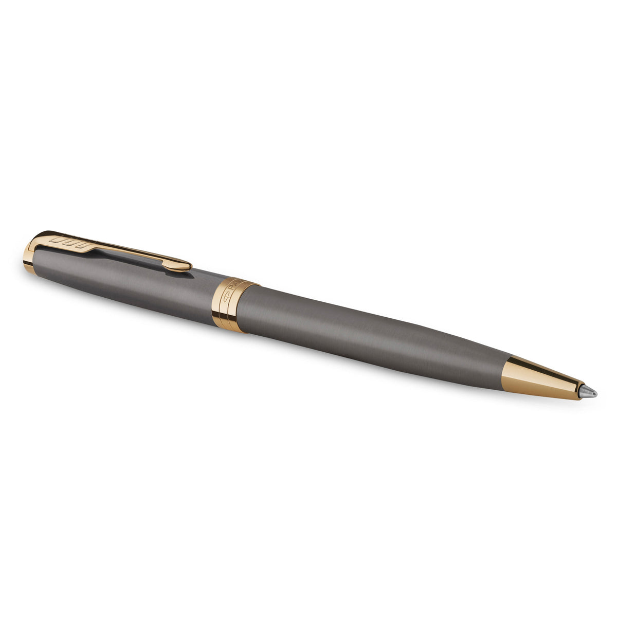 Parker Sonnet Ballpoint Pen Grey Lacquer and Gold Trim Medium Tip