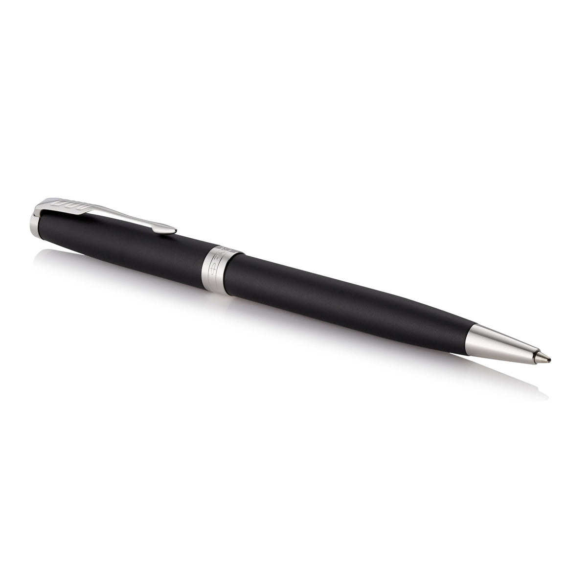 Parker Sonnet Ballpoint Pen Matte Black Lacquer and Palladium Trim Medium Tip