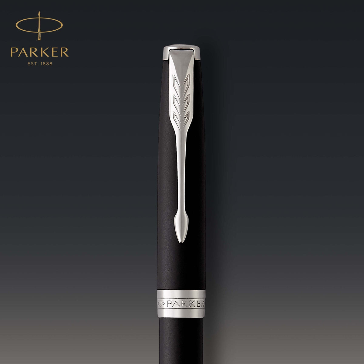 Parker Sonnet Ballpoint Pen Matte Black Lacquer and Palladium Trim Medium Tip