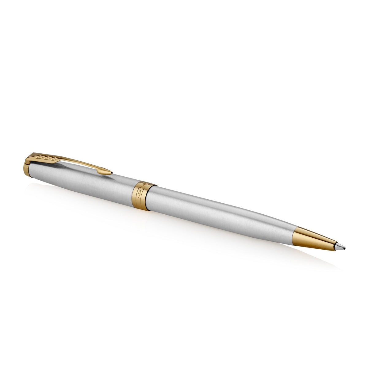 Parker Sonnet Ballpoint Pen Stainless Steel and Gold Trim Medium Tip