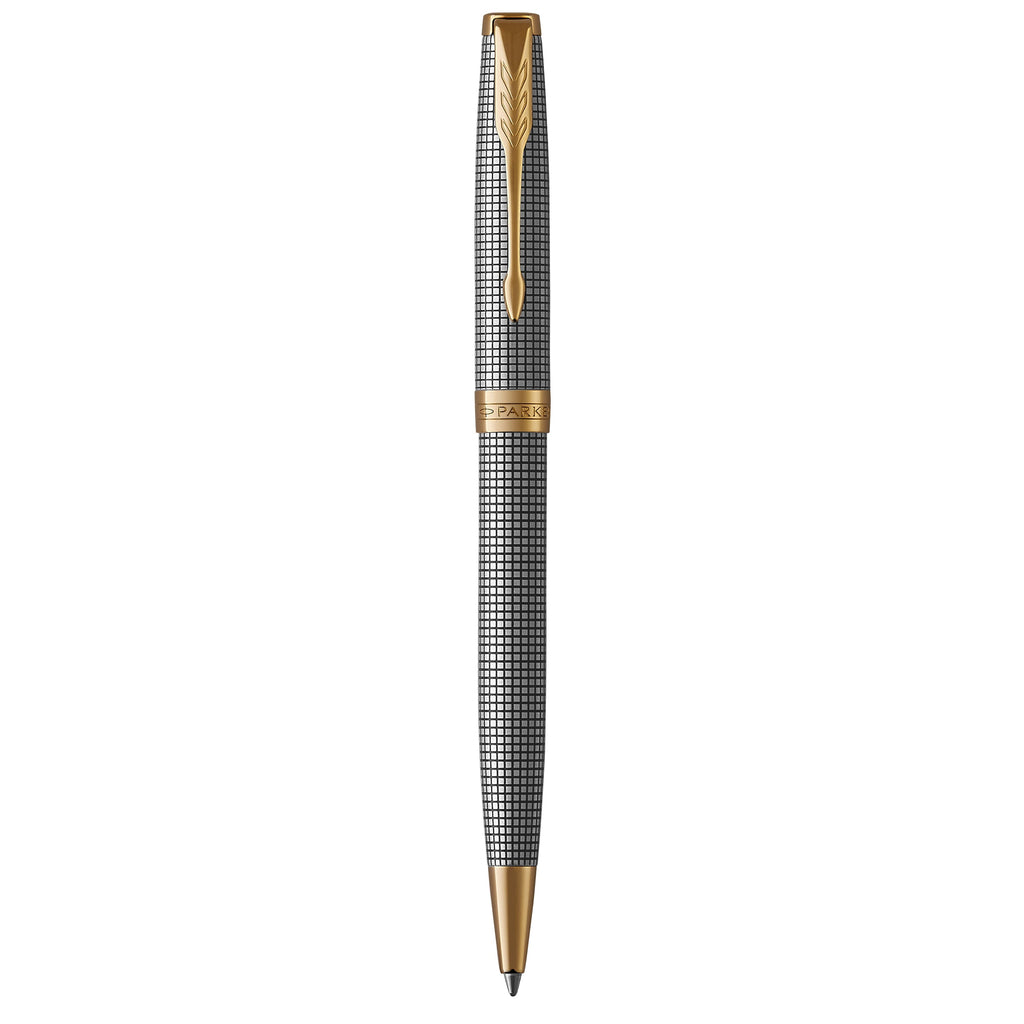 Parker Sonnet Cisele Ballpoint Pen Precious Metal and Gold Trim Medium Tip