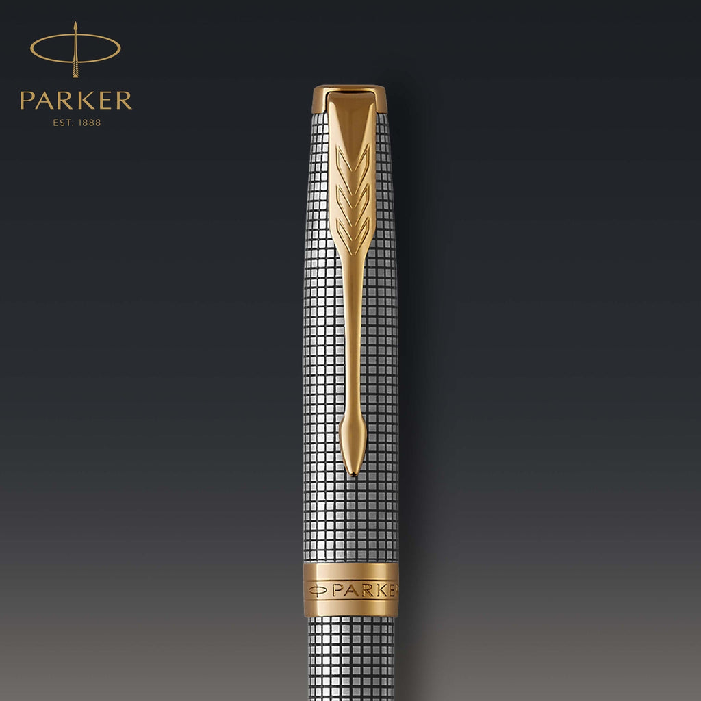 Parker Sonnet Cisele Ballpoint Pen Precious Metal and Gold Trim Medium Tip