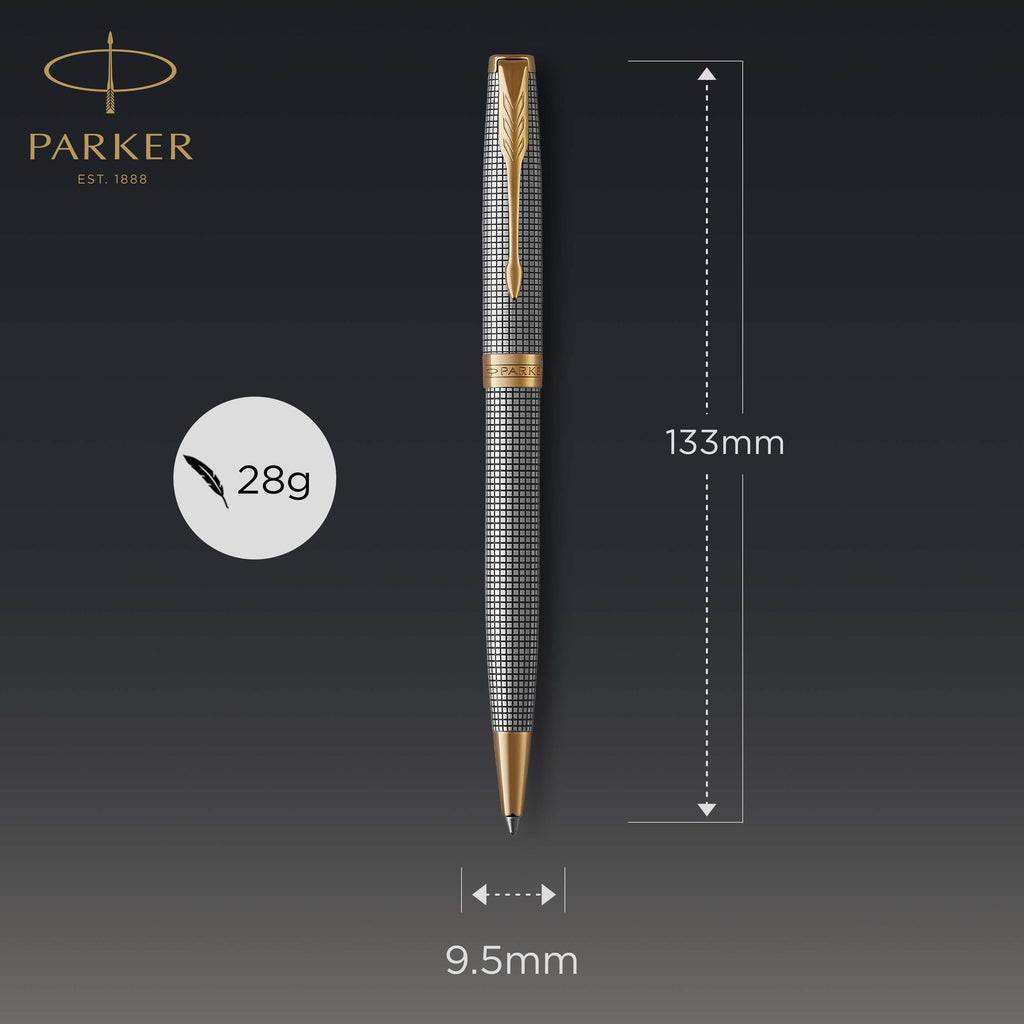 Parker Sonnet Cisele Ballpoint Pen Precious Metal and Gold Trim Medium Tip