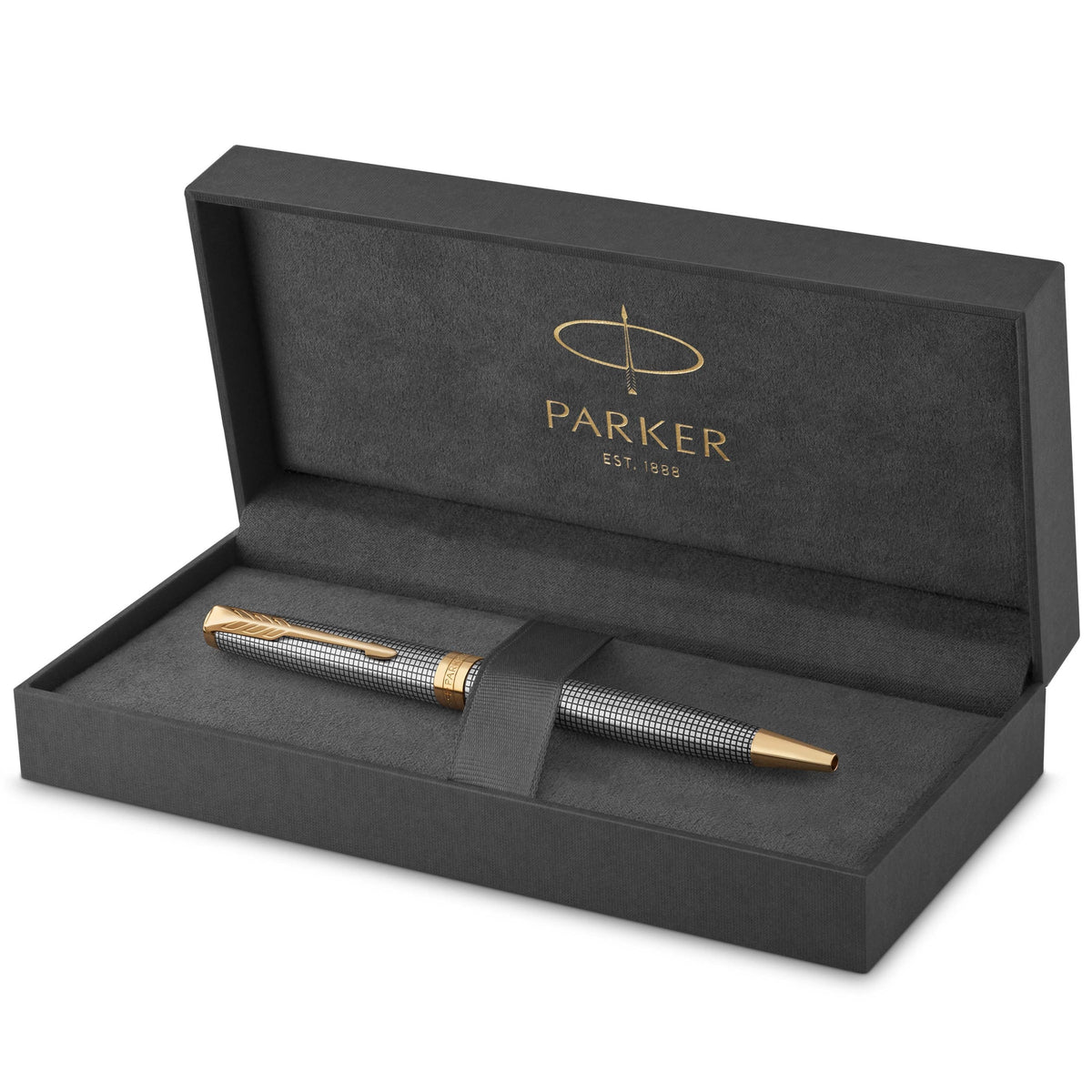 Parker Sonnet Cisele Ballpoint Pen Precious Metal and Gold Trim Medium Tip