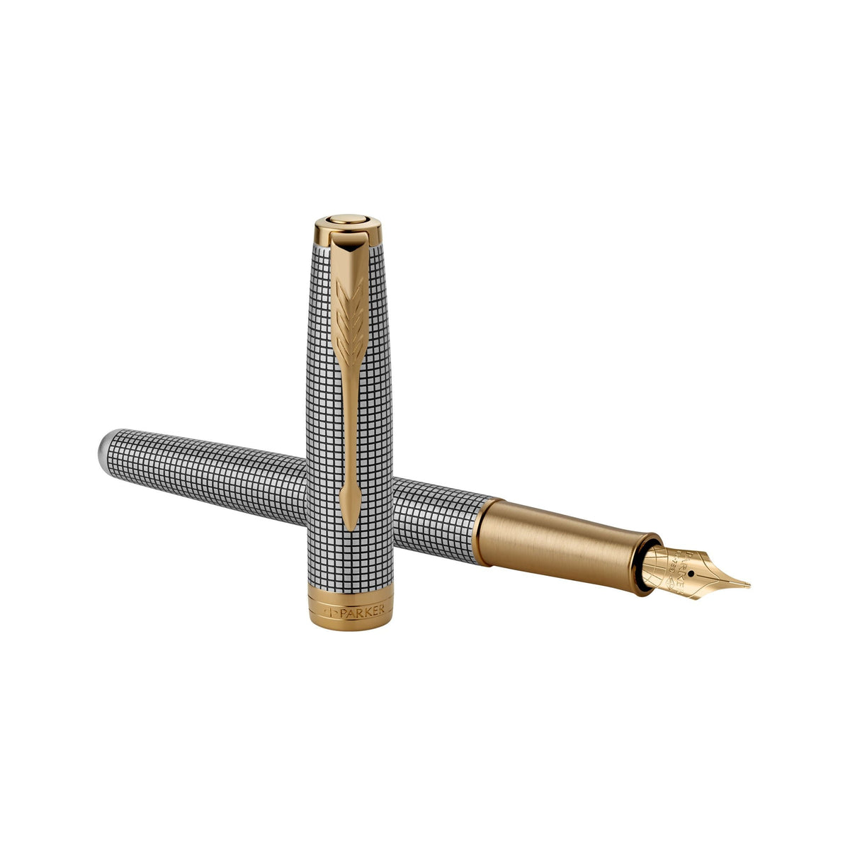 Parker Sonnet Cisele Fountain Pen Precious Metal and Gold Trim Fine Nib