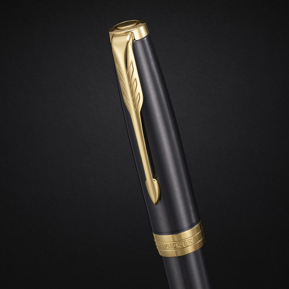 Parker Sonnet Fountain Pen Grey Lacquer and Gold Trim Medium Nib
