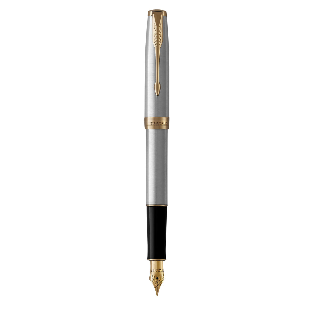 Parker Sonnet Fountain Pen Stainless Steel and Gold Trim Medium Nib