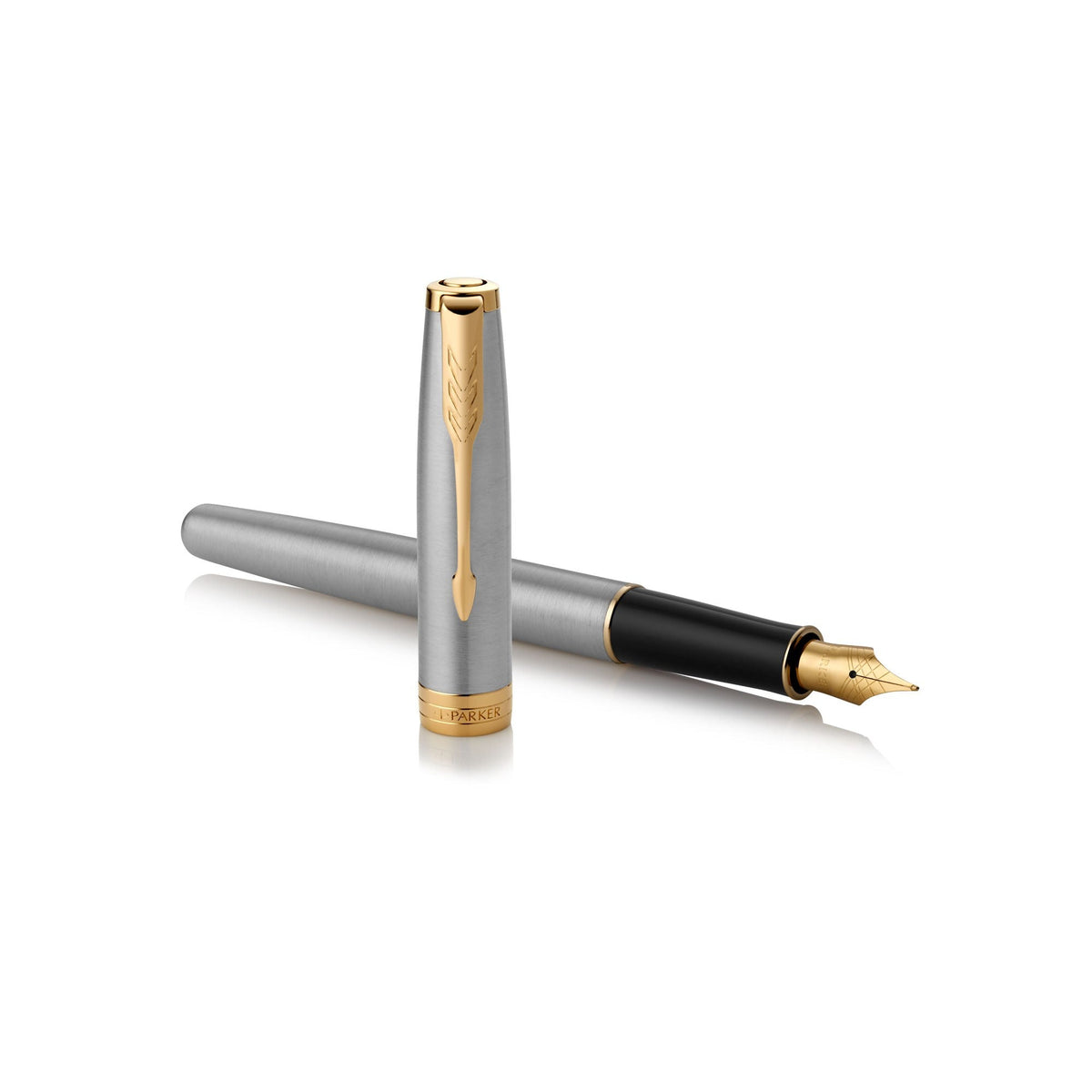 Parker Sonnet Fountain Pen Stainless Steel and Gold Trim Medium Nib