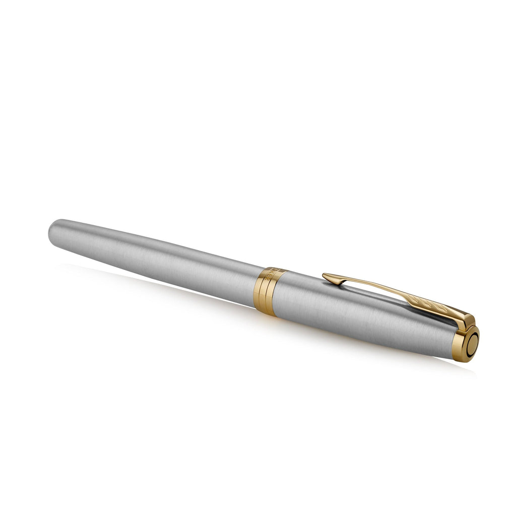 Parker Sonnet Rollerball Pen Stainless Steel and Gold Trim Fine Tip