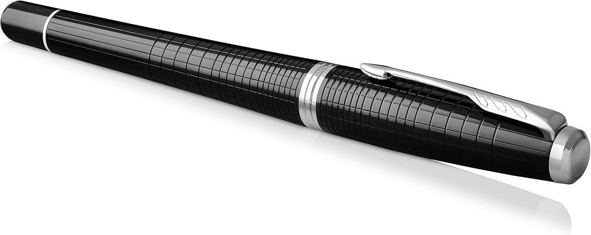 Parker Urban Premium Rollerball Pen Ebony Metal Chiselled Chrome Trim Fine Tip