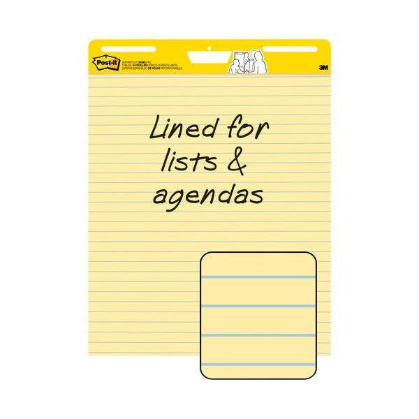 Post-it Easel Pads Yellow Lined 635 x 762mm 30 Sheets Pack of 2 561