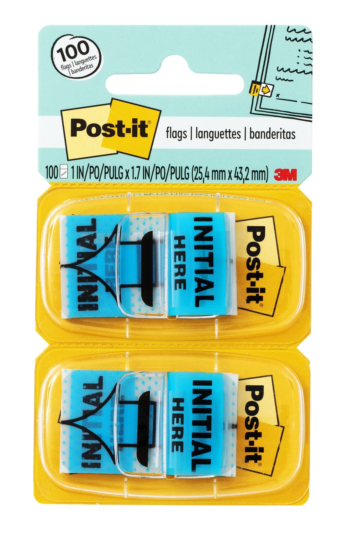 Post-it Initial Here Flags Blue 25 x 43mm Pack of 100 680-IH2