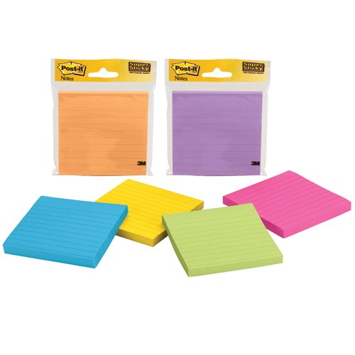 Post-it Super Sticky Notes Marrakesh and Rio 101 x 101mm Pack 1 Box of 6 4490-SSMX