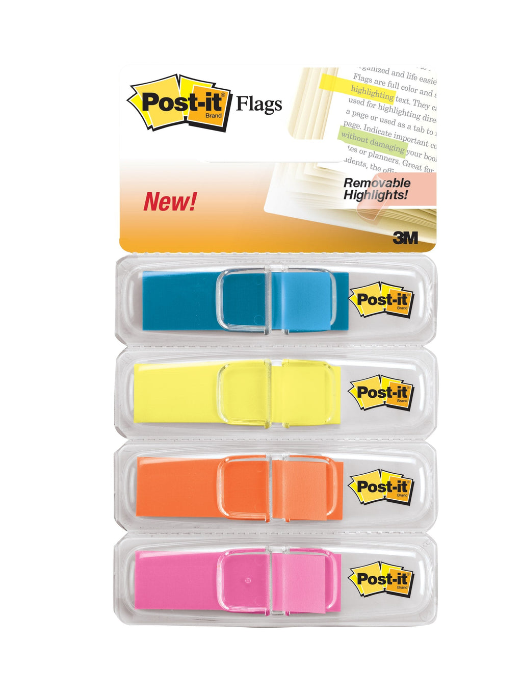 Post-it Flags Assorted Colours 12 x 45mm 683-4ABX