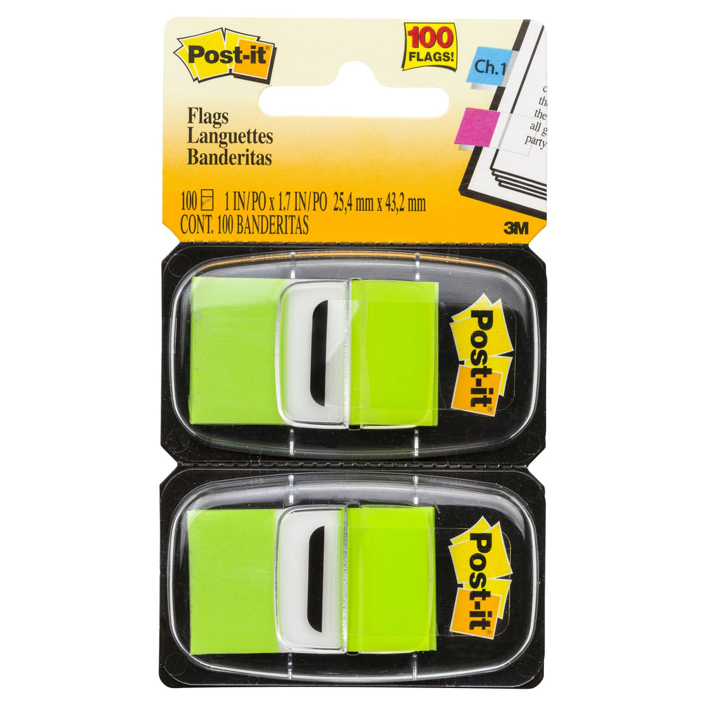 Post-it Flags Bright Green 25 x 43mm Twin Pack 680-BG2