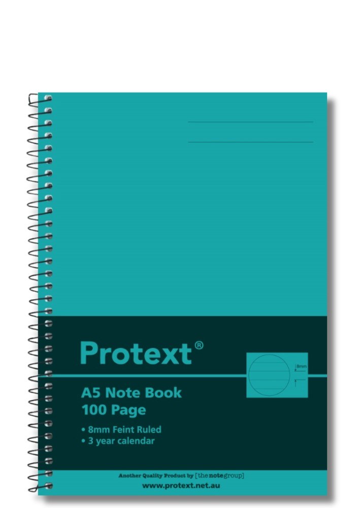 Protext Notebook A5 Polypropylene Cover Ruled 100 Page Assorted Pack of 10