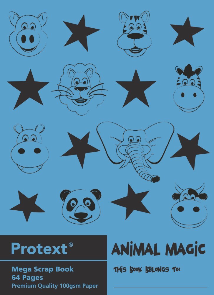 Protext Animal Magic Mega Scrap Book 330 x 240mm 64 Page PP Cover Pack of 10