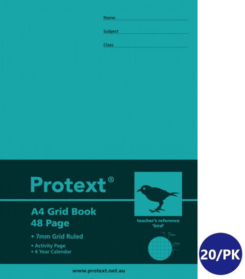 Protext Grid Book A4 48 Page 7mm Bird