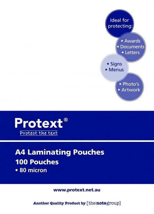 Protext Laminating Pouches A4 80 Micron Box of 100