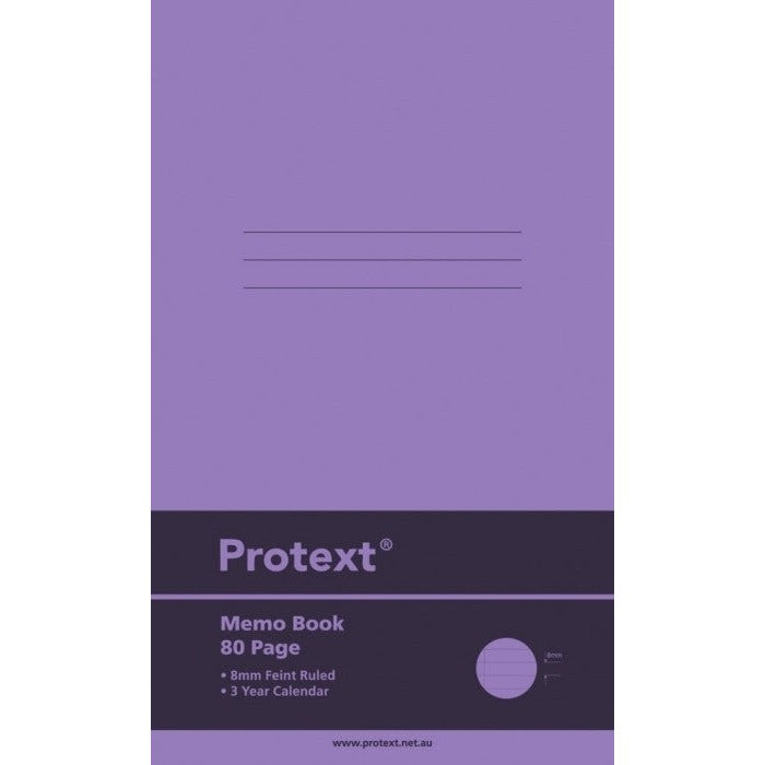 Protext Memo Book 165 x 100mm Polypropylene 80 Page Ruled Assorted Pack of 20