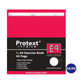 Protext Premium Exercise Book 2/3 A4 64 Page 8mm Ruled Red Margin E9