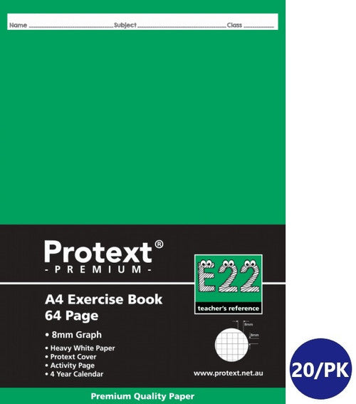 Protext Premium Exercise Book A4 64 Page 8mm Graph E22