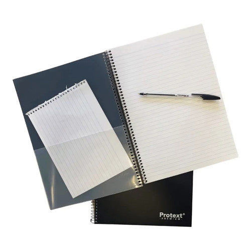 Protext Premium Spiral Notebook A4 240 Page PP Cover Black Pack of 5