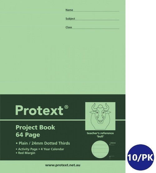 Protext Project Book 330 x 240mm 64 Page Plain Plus 24mm Dotted Thirds Bull