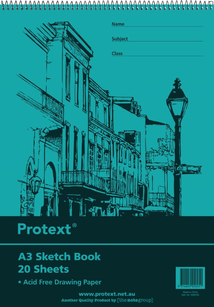 Protext Sketch Book A3 Polypropylene 20 Sheet Assorted
