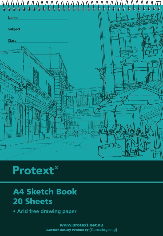 Protext Sketch Book A4 Polypropylene 20 Sheet Assorted Pack of 10