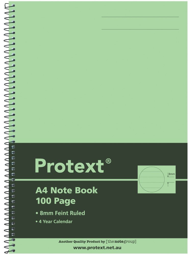 Protext Notebook A4 Polypropylene Cover Ruled 100 Page Lime Pack of 10
