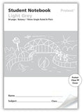 Protext Student Notebook 64 Page 10mm Single Ruled and Plain Light Grey