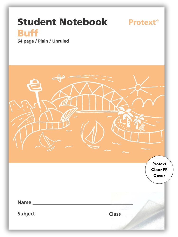 Protext Student Notebook 64 Page Plain Buff