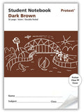 Protext Student Notebook 32 Page 6mm Double Ruled Dark Brown