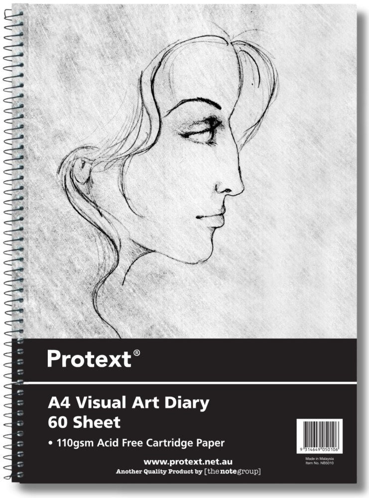 Protext Visual Art Diary A4 60 Sheet Polypropylene Clear Cover