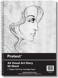 Protext Visual Art Diary A4 60 Sheet Polypropylene Clear Cover