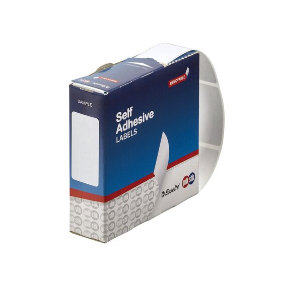 QuikStik Removable Adhesive Label Dispenser Rectangle 19 x 40mm White Pack of 450