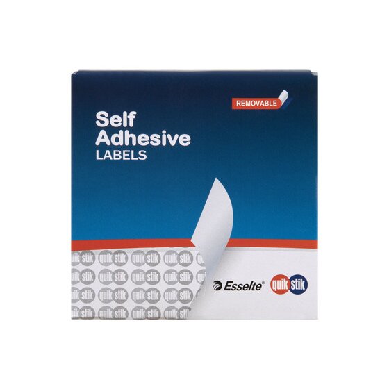 QuikStik Removable Adhesive Label Dispenser Rectangle 19 x 40mm White Pack of 450