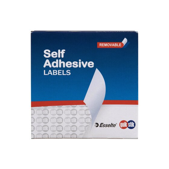 QuikStik Removable Adhesive Label Dispenser Rectangle 35 x 45mm White Pack of 220