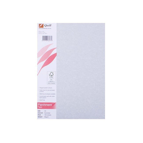 Quill Parchment Paper 90gsm A4 Gunmetal Pack of 100