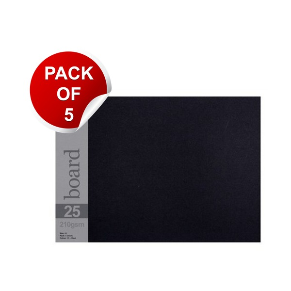 Quill Surface Board 210gsm A3 Black Pack of 5