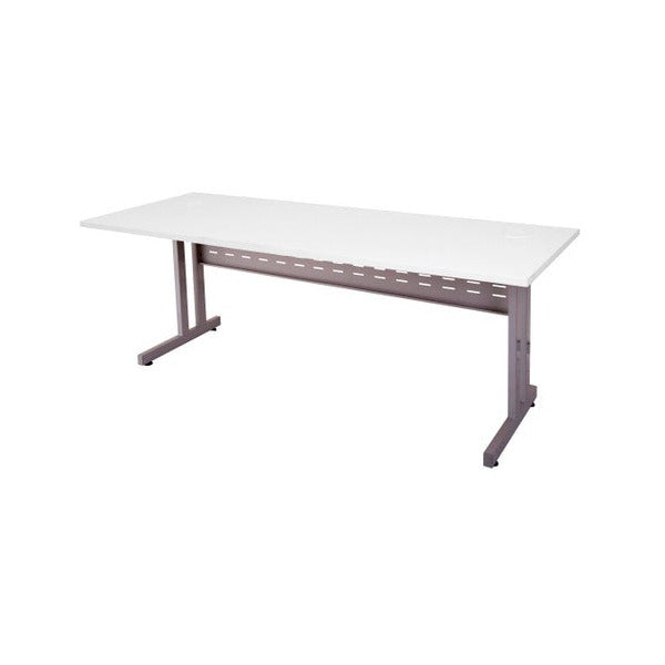 Rapidline Rapid Span C Leg Open Workstation 1500 x 700mm Natural White / Precious Silver Base