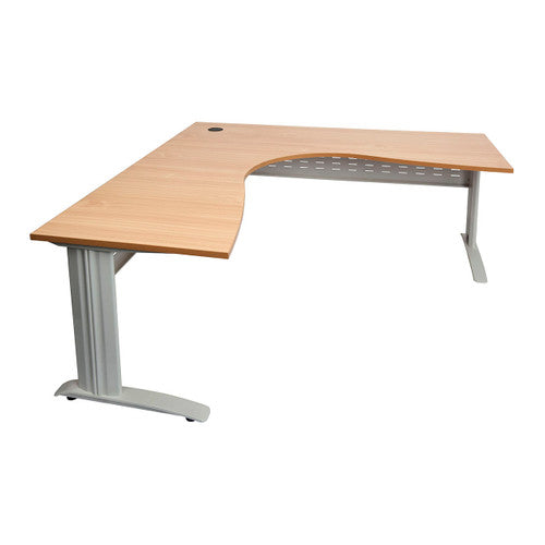 Rapidline Rapid Span Corner Workstation 1500 x 1500 x 700mm Beech / Precious Silver