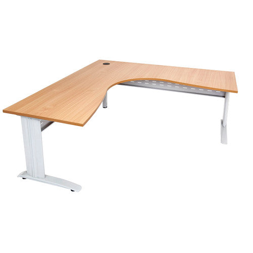 Rapidline Rapid Span Corner Workstation 1500 x 1500 x 700mm Beech / White Satin