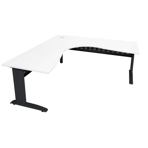Rapidline Rapid Span Corner Workstation 1800 x 1800 x 700mm Natural White / Black Satin