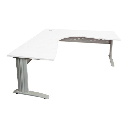 Rapidline Rapid Span Corner Workstation 1800 x 1800 x 700mm Natural White / Precious Silver