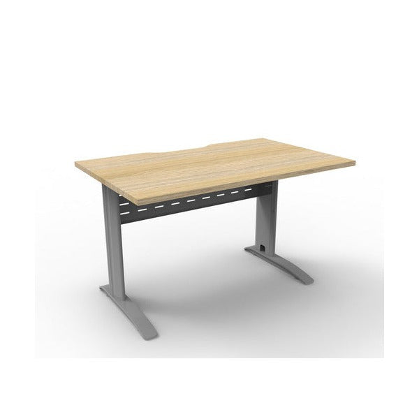 Rapidline Deluxe Rapid Span Open Workstation 1200 x 750mm Natural Oak / Precious Silver