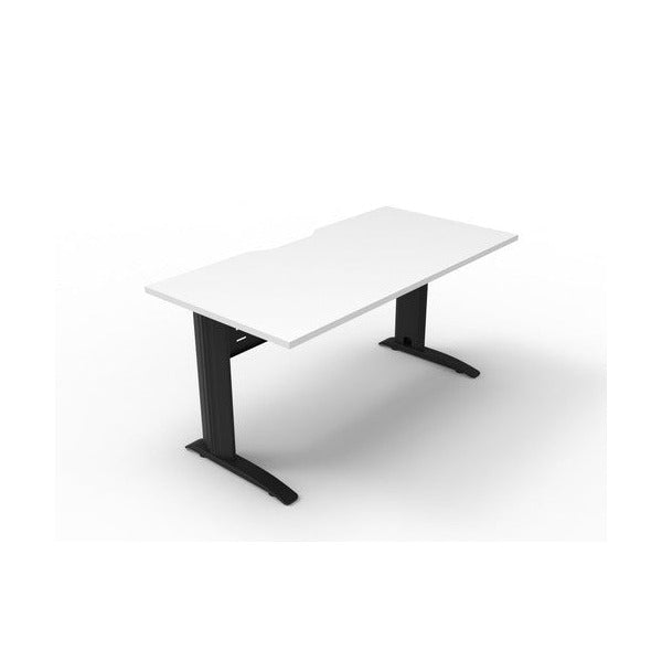Rapidline Deluxe Rapid Span Open Workstation 1200 x 750mm Natural White / Black Satin